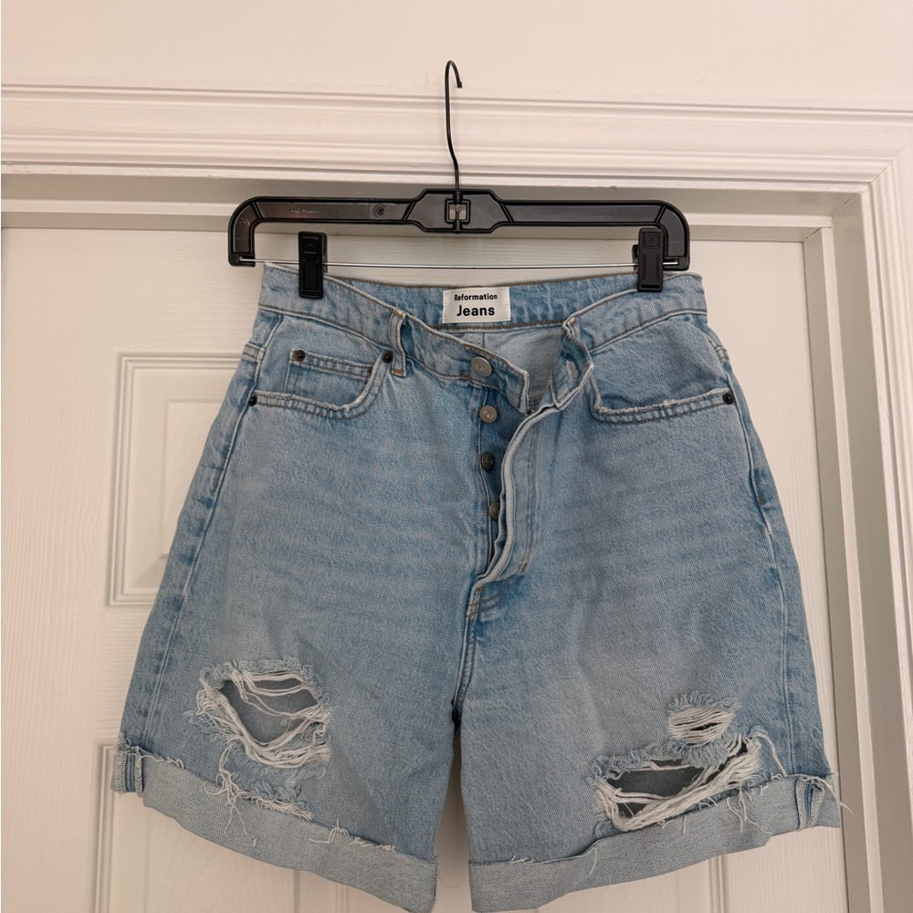 Reformation Light Blue Jean Shorts